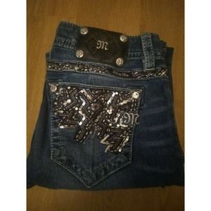 Embellished Miss Me Boot Cut Jeans Size 26